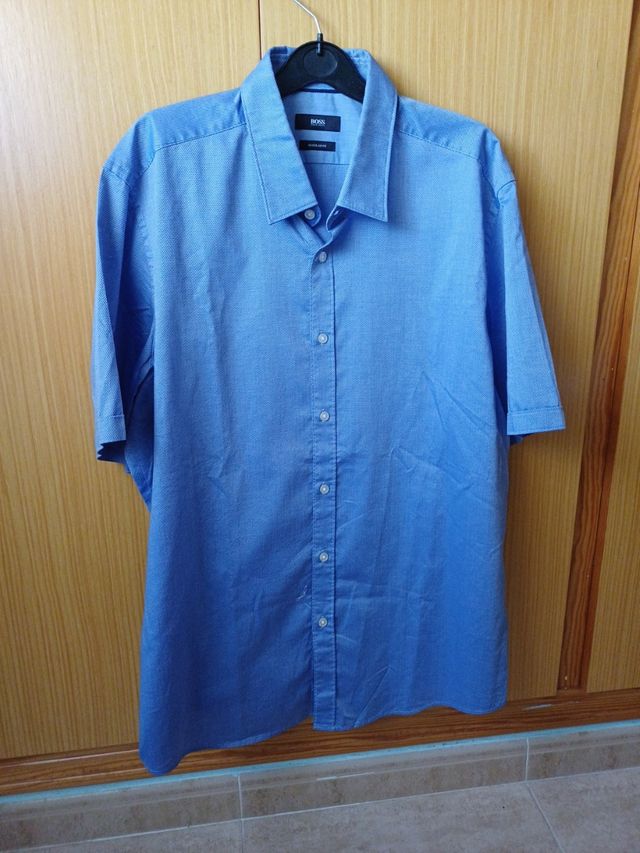 Camisa BOSS azul hombre