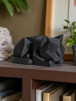 Tenero Gattino 3D – Mini Statua Decorativa (Ner