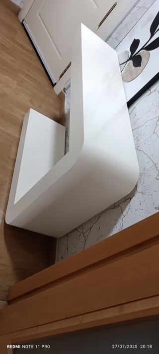 Mesita entrada blanca -lacada madera maciza