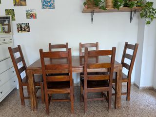 Conjunto muebles rústicos 