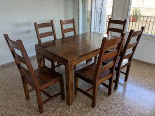 Conjunto muebles rústicos 