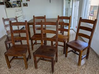 Conjunto muebles rústicos 