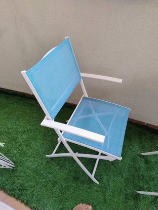 Mesa y sillas terraza - azul y blanco