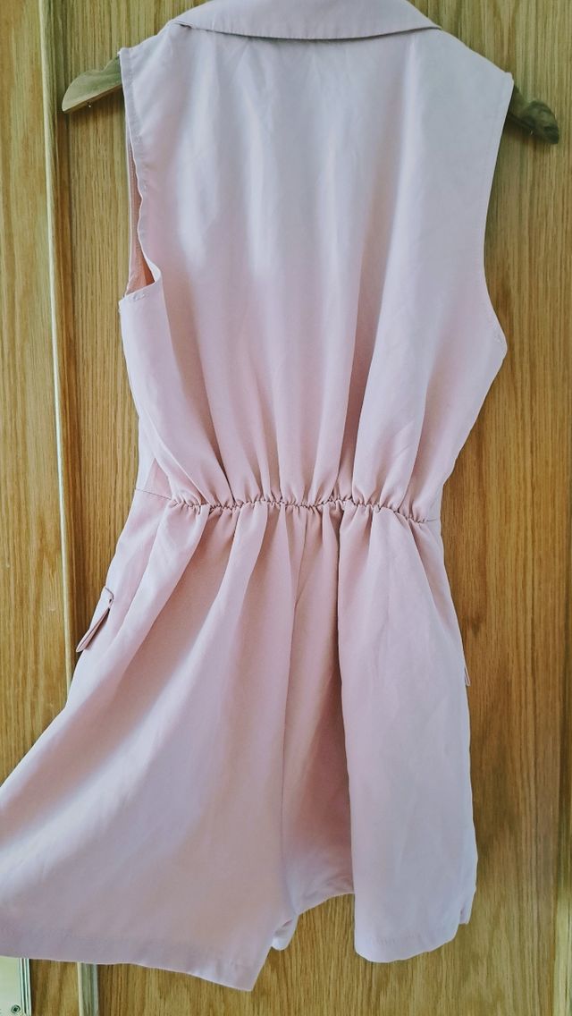 Mono Vestido corto rosa - Blazer sin mangas