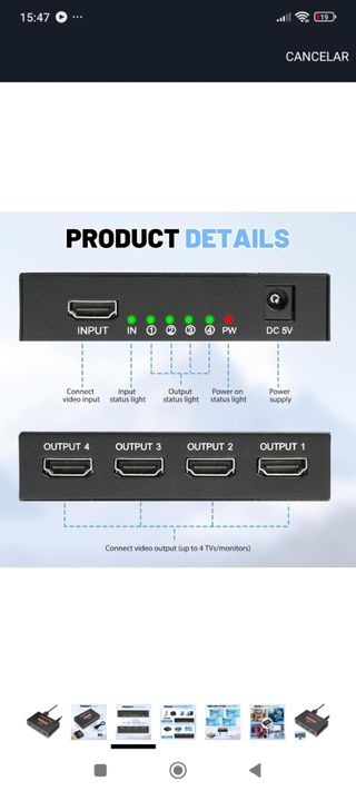 Splitter HDMI 1x4 nuevo!!