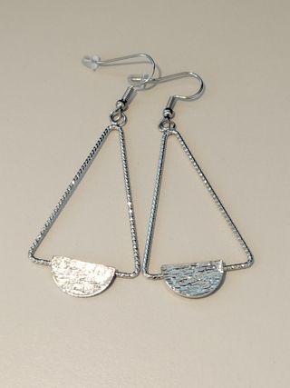 Pendientes triangulares plata