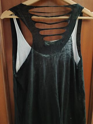 Camiseta negra Zara L - top