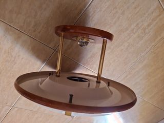 Lámpara techo vintage - Madera y cristal