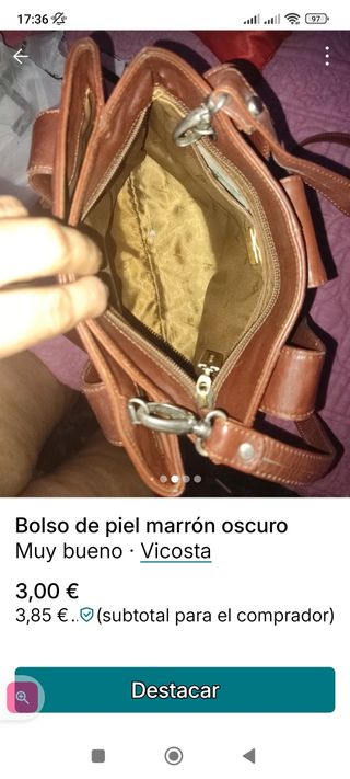 Bolso bandolera piel auténtica