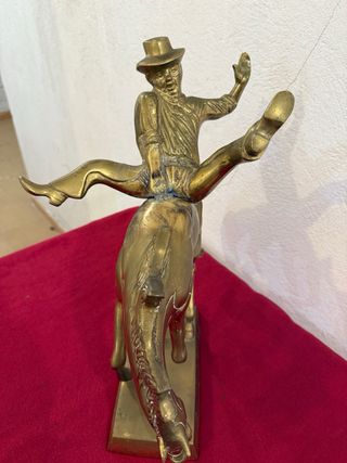 Escultura Jinete y Caballo Bronce