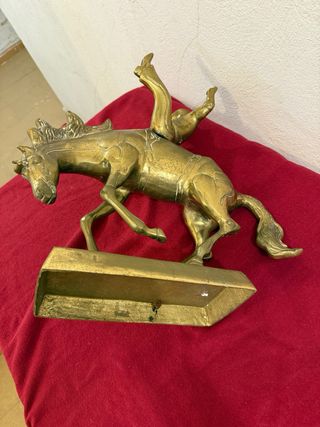 Escultura Jinete y Caballo Bronce