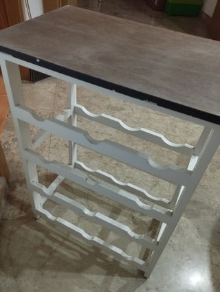 Botellero madera blanco-marrón