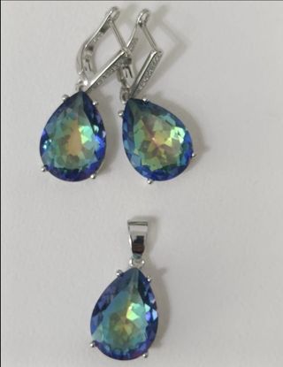 Conjunto Joyas Plata S925 Azul