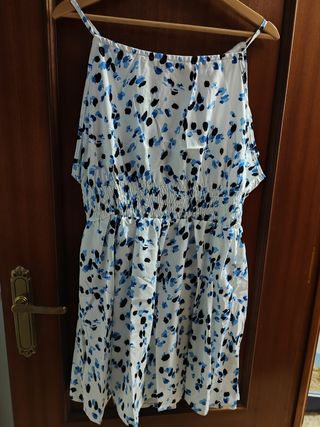 Vestido Shein 0XL Nuevo en azul y Blanco