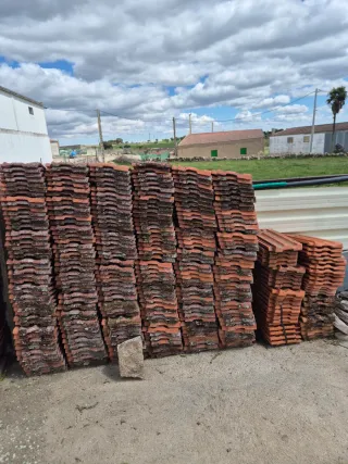 Tejas planas antiguas en perfecto estado