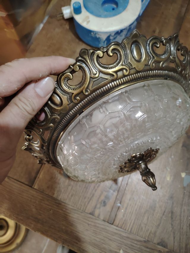 Plafón techo vintage dorado