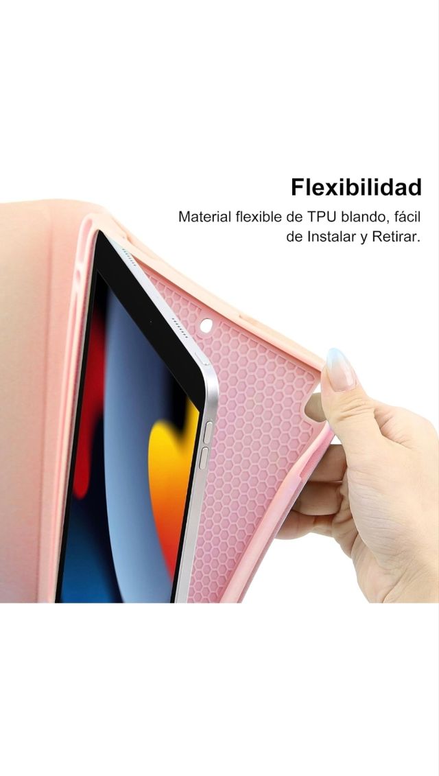 Funda teclado iPad 10.2" rosa.