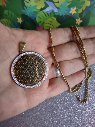 Colgante acero Mandala con cadena