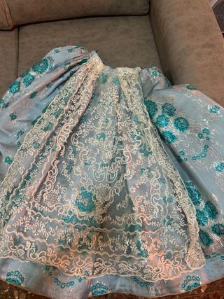Traje Fallera niña azul turquesa