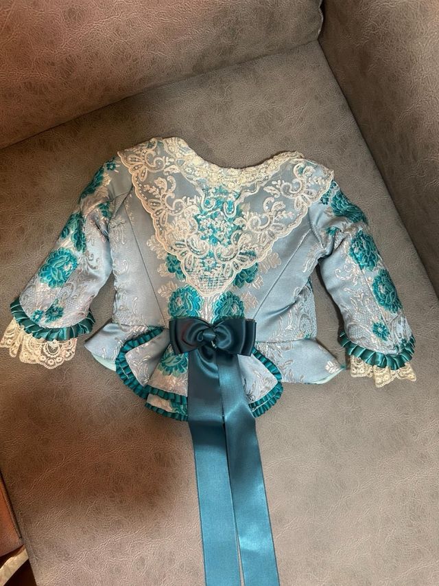 Traje Fallera niña azul turquesa