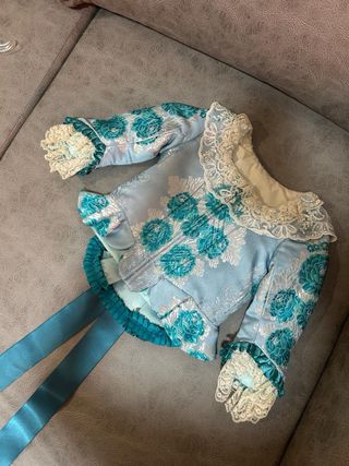 Traje Fallera niña azul turquesa
