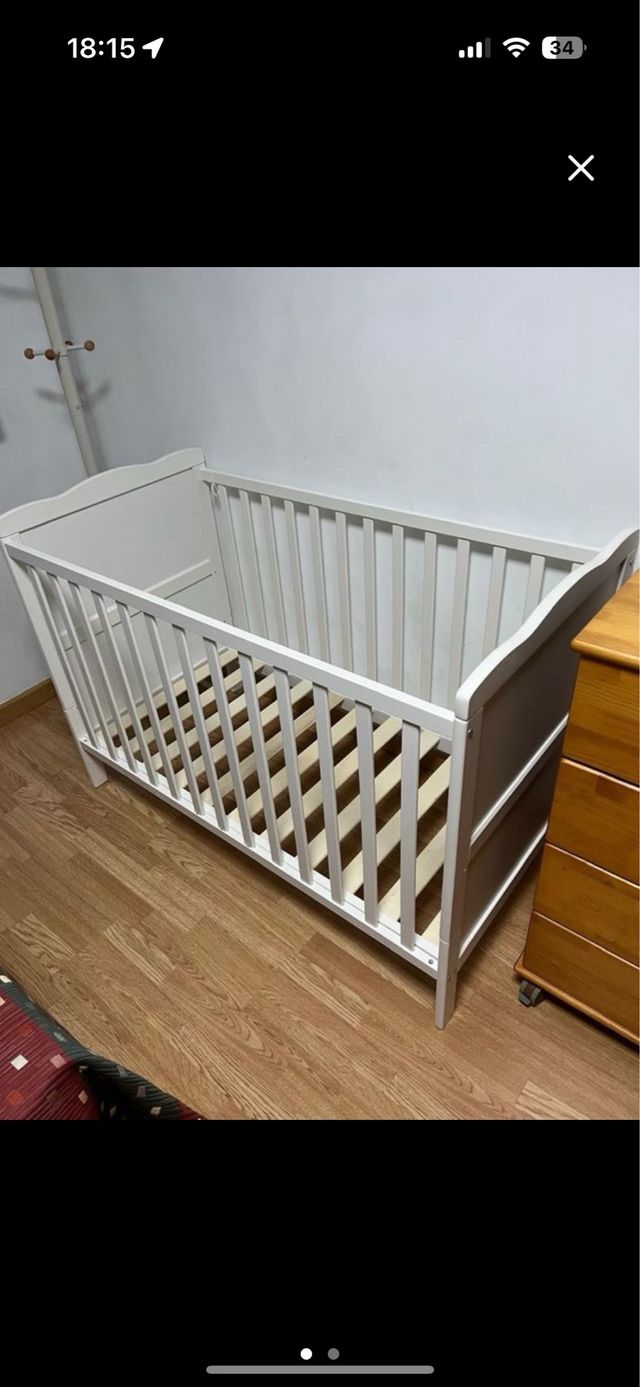 Cuna bebé blanca 120x60