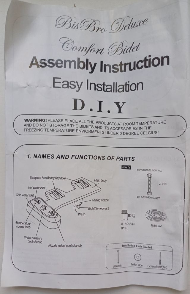 Ducha Bidet WC Agua Caliente SIN ESTRENAR BisBro