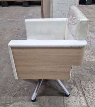 Sillón giratorio blanco - piel sintética