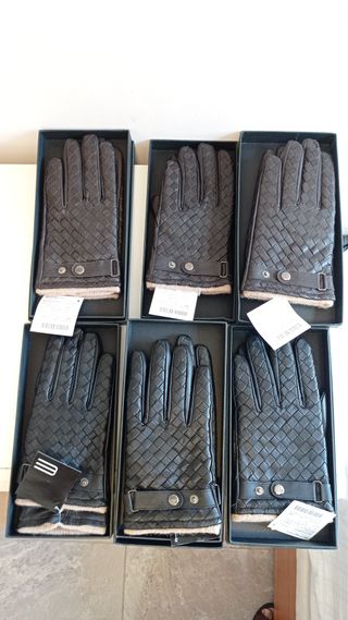 Lotes 6 Guantes Piel - Marrón y Negro