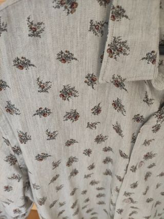 Camisa Zara Man XL- Gris Claro Estampada
