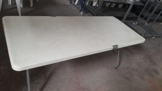 Mesa plegable rectangular blanca 180x75cm