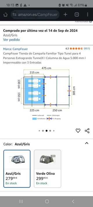 CampFeuer Tienda 4 Personas