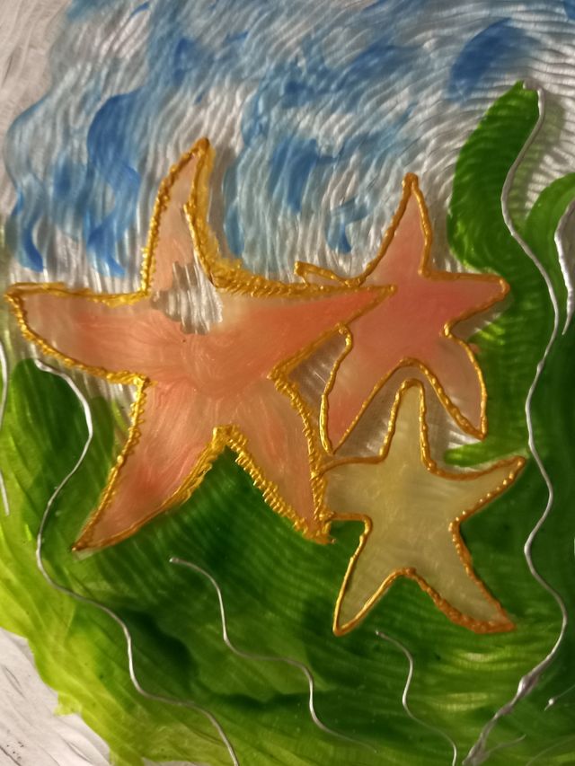 Piatto vetro decorato a mano