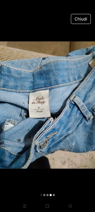 Jeans uomo blu con stampe
