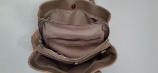 Bolso rafia beige y naranja