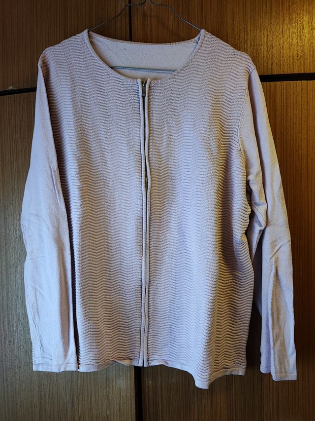 Chaqueta rosa cremallera mujer
