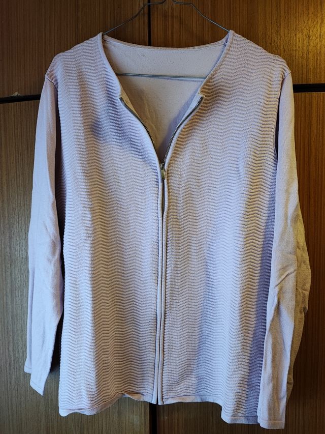 Chaqueta rosa cremallera mujer
