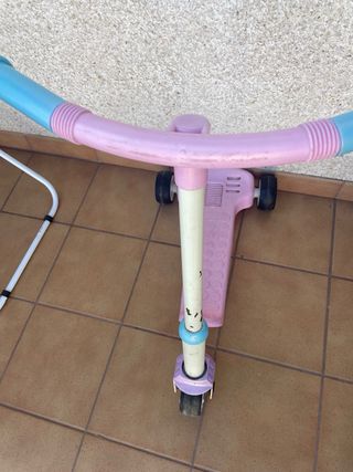 Bicicleta, patinete y cubo infantil niña 12" usada
