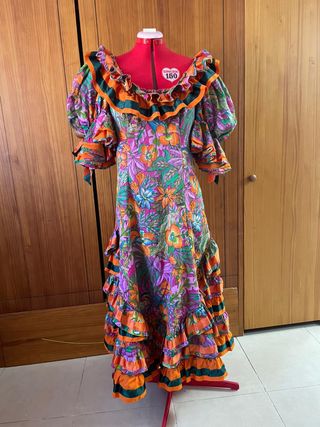 Traje gitana multicolor artesanal