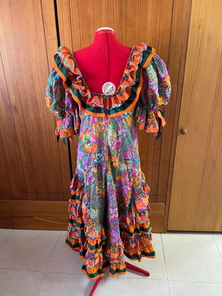 Traje gitana multicolor artesanal