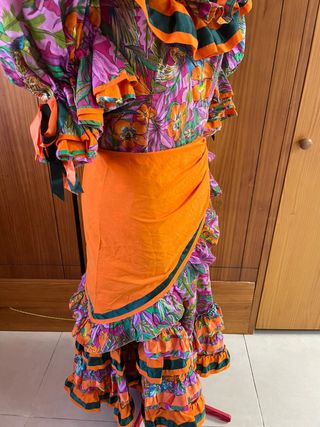Traje gitana multicolor artesanal