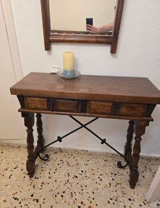 Recibidor madera con espejo