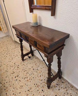 Recibidor madera con espejo