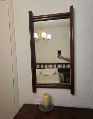 Recibidor madera con espejo