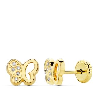 Pendientes Mariposa circonitas oro