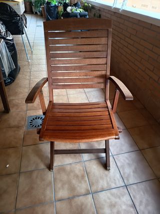 Silla plegable madera terraza