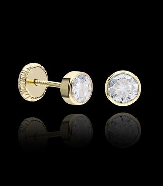 Pendientes oro circonita 5mm