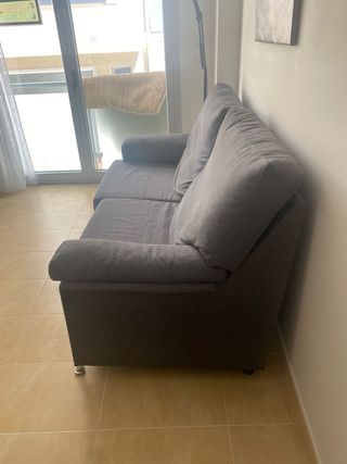 Sofá 2 plazas - Gris - Tela