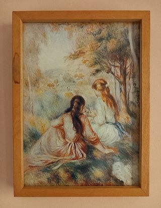 Cuadro madera de la pintura En el prado de Renoir