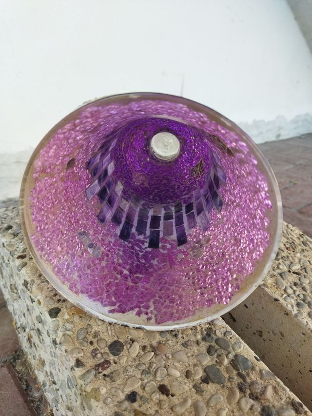 Vaso mosaico viola e argento
